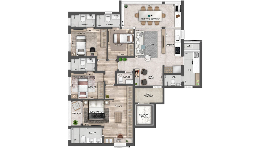 142m² - 4 suítes