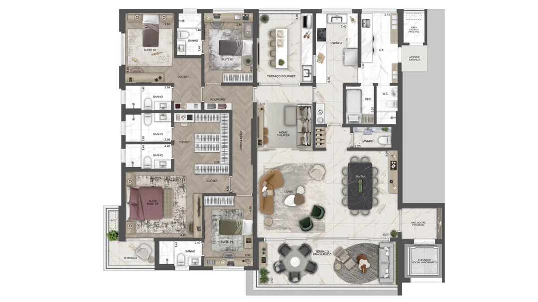 258m² - 4 Suítes