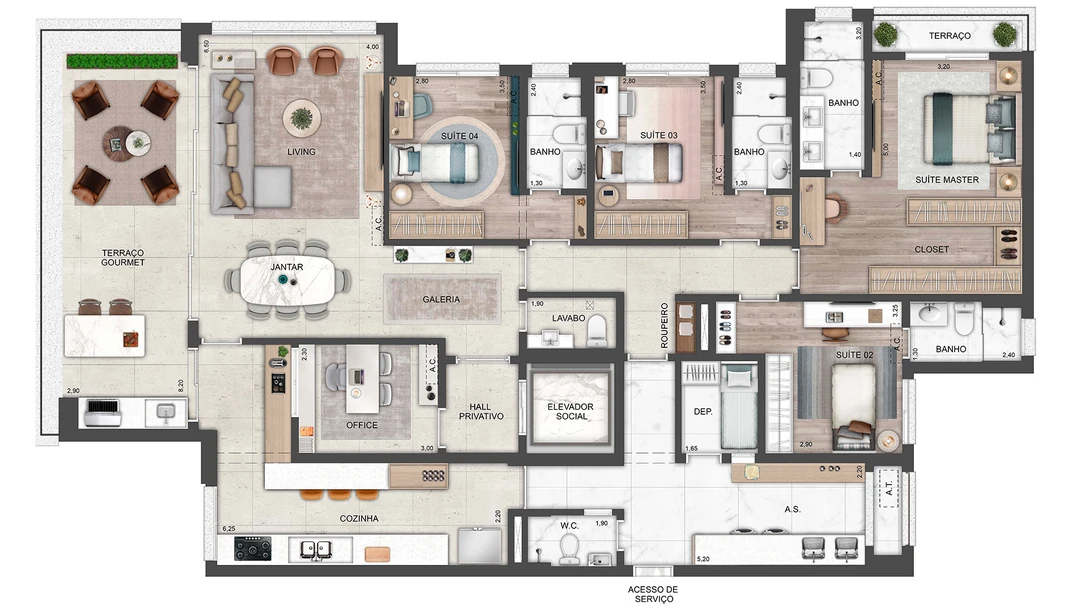 220m² - 4 suítes