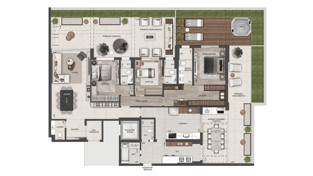 325m² - 3 Suítes (Garden)