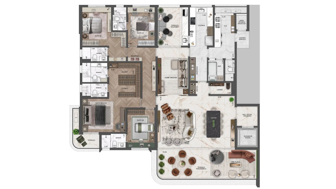 290m² - 4 Suítes