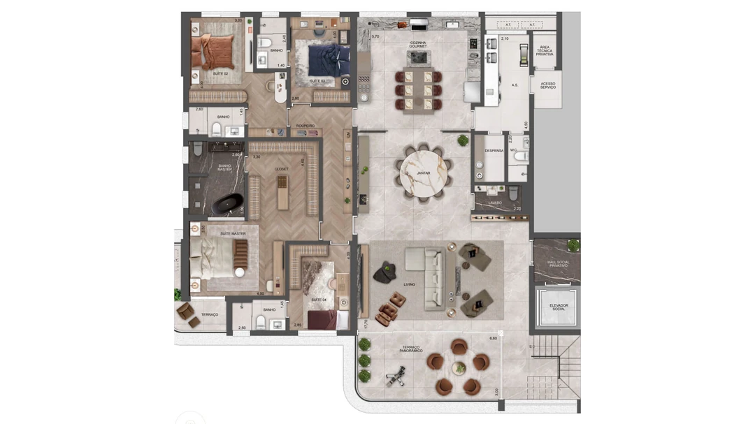 Cobertura duplex inferior